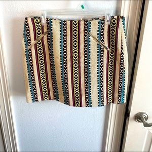 H&M Tribal Woven Aztec Tapestry Bohemian Mini Skirt